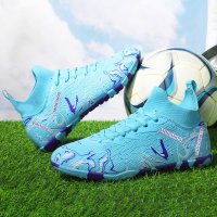 Ghete de fotbal MBrands, 8.3 cu glezna pentru teren sintetic, culoare turcoaz - 3