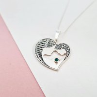 Lantisor Inima - Mama si fiica - Argint 925 cu cristal Swarovski - 1