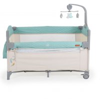 Patut pliabil de calatorie 3in1 Cangaroo Indiana Mint cu 2 nivele si accesorii complete - 8