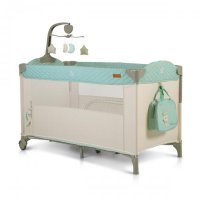 Patut pliabil de calatorie 3in1 Cangaroo Indiana Mint cu 2 nivele si accesorii complete - 4