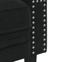 Canapea Chesterfield cu pernute/3 locuri, negru, catifea - 7
