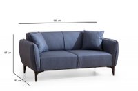 Canapea 2 locuri Naura Bleumarin 185x55 cm - 6