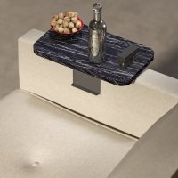 Măsuță Laterală Verla Homs, Negru Marmorat, Design Dreptunghiular - 1