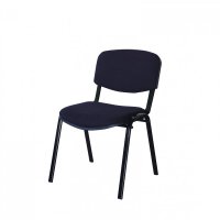 Scaun de birou VIZITATOR cu cadru metalic si tapiterie din stofa, negru, 52x44x76 cm - 1