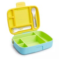Cutie Bento Lunch Munchkin cu ustensile din inox 18L+ green - 2