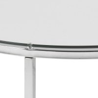 Masuta laterala Cross, sticla transparenta si baza cromata, 55 x 55 x 45 cm - 4