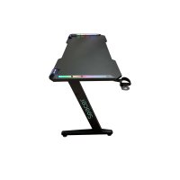 Birou gaming Spacer SPGD-RGB-140-01, 140 x 60 cm, fibra de carbon, picioare reglabile, iluminare RGB - 1