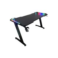 Birou gaming Spacer SPGD-RGB-140-01, 140 x 60 cm, fibra de carbon, picioare reglabile, iluminare RGB - 4