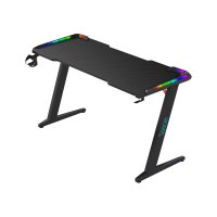 Birou gaming Spacer SPGD-RGB-140-01, 140 x 60 cm, fibra de carbon, picioare reglabile, iluminare RGB - 5
