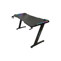 Birou gaming Spacer SPGD-RGB-140-01, 140 x 60 cm, fibra de carbon, picioare reglabile, iluminare RGB - 3