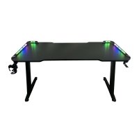 Birou gaming Spacer SPGD-RGB-140-01, 140 x 60 cm, fibra de carbon, picioare reglabile, iluminare RGB - 2