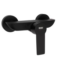 Baterie dus Boet Ares cu monocomanda, furtun si para de dus incluse, finisaj negru mat - 1