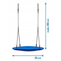 Leagan tip cuib pentru copii XXL 95 cm,cadru din otel,husa impermeabila si rezistenta din material Oxford 600D,greutate suportata 150 kg Neo-Sport Albastru - 2