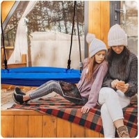Leagan tip cuib pentru copii XXL 95 cm,cadru din otel,husa impermeabila si rezistenta din material Oxford 600D,greutate suportata 150 kg Neo-Sport Albastru - 7