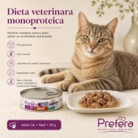 MPD Preferat, Dietă Veterinară pentru Pisici cu Vită, Conservă Monoproteică Fără Cereale, 85g - 4