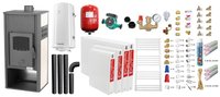 Sistem de incalzire si apa calda pentru 3 camere - Termosemineu Fornello Roma E, Ivory, 22 kW, 49x45x103 cm - 1