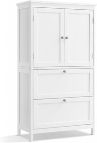 Dulap de depozitare pentru baie, Vasagle, Alb, 60x30x110 cm - 2