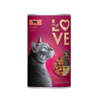 MY LOVE, Vită, conservă hrană umedă pisici, (în sos), 415g - 2