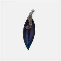 Pandantiv elegant din argint 925 cu paua shell in forma de lacrima - 1