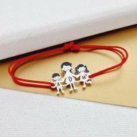 Bratara Familie - 3 Membri - pandant Argint 925 - snur reglabil - 1