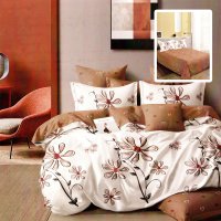 Lenjerie de pat din finet 6 piese (m358) cu imprimeuri elegante - 1
