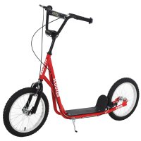 HOMCOM Trotineta pentru copii 5+, cu 2 roti si ghidon ajustabil, rosu - 1