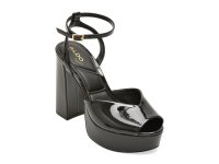 Sandale elegante negre ALDO MONNAE 001 din piele ecologica lacuita - 1