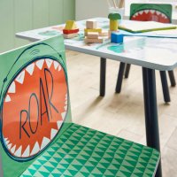 Set Ginger Home Dinosaur cu masuta si 2 scaunele din lemn pentru copii - 3