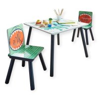 Set Ginger Home Dinosaur cu masuta si 2 scaunele din lemn pentru copii - 6