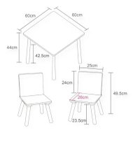 Set Ginger Home Dinosaur cu masuta si 2 scaunele din lemn pentru copii - 8