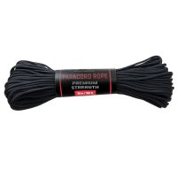 Sfoara paracord IdeallStore®, Adventure Survival, 30 metri, negru, 200 g - 1