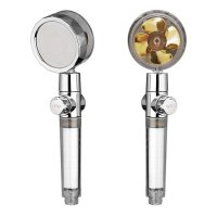 Cap de Dus cu Elice pentru Presiune Inalta cu Buton Oprire Apa Jet Tip Vortex Cromat - 1