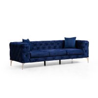 Canapea fixa COMO, 3 locuri, albastru marin, 237x90x70 cm - 1