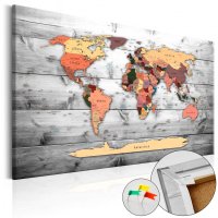 Tablou din plută - Direction World [Cork Map] 90x60 cm - 1