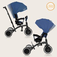 Tricicleta Multifunctionala Lionelo Tris Plus Albastru - Ultrapliabila si Reversibila - 6