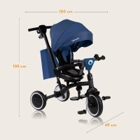 Tricicleta Multifunctionala Lionelo Tris Plus Albastru - Ultrapliabila si Reversibila - 11