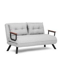Canapea extensibila SANDO, 2 locuri, gri, 133x78x78 cm - 1
