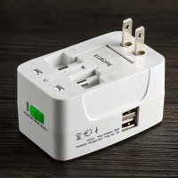 Adaptor incarcator universal de calatorie cu 2xUSB pentru EU, USA, UK, AUST, Alb - 3
