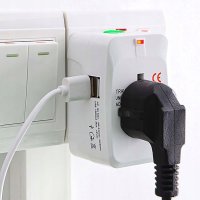 Adaptor incarcator universal de calatorie cu 2xUSB pentru EU, USA, UK, AUST, Alb - 4