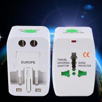 Adaptor incarcator universal de calatorie cu 2xUSB pentru EU, USA, UK, AUST, Alb - 1