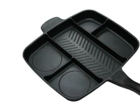 Tigaie grill multifunctionala cu 5 compartimente pentru gatit MANER LEMN - 1