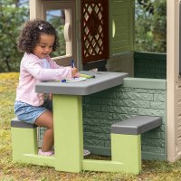 Masa de picnic cu doua banci Smoby Life pentru casuta verde - 3