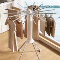 Uscator de rufe pliabil tip trepied cu 16 brate rotative, 125cm, ideal pentru interior si exterior - 1