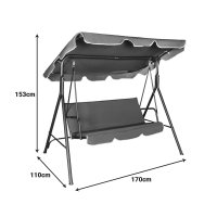 Balansoar de gradina, Globo, Antracit, 170x110x153 cm - 5