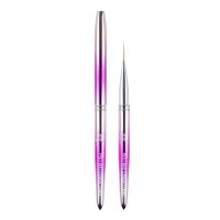 Everin Pro Art Liner PAE-13, pensula pentru unghii cu gel, 12 mm, maner roz argintiu - 1