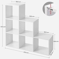 Raft Biblioteca Vasagle Alb, Dimensiuni 97.5x97.5x29 cm - 5