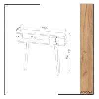 Consola Kiogi Oak-Alb - 4