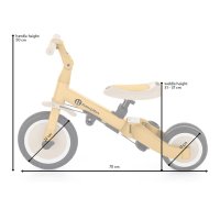 Tricicleta pentru copii PetiteMars Turbo Bej 5 in 1 Multifunctionala, Vehicul de impins, Bicicleta cufara pedale, Cu maner de ghidaj, Detasabil, Roti din cauciuc, Pana la 25 kg, 1.5-5 ani - 3