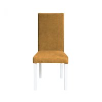 Scaun living TEO, picioare lemn alb, stofa z mustar, 46x60x98 cm - 1