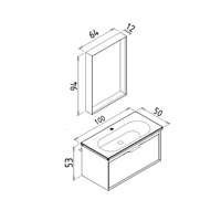 Set mobilier baie Orka Clay 3 piese suspendat toprak 100 cm - 5